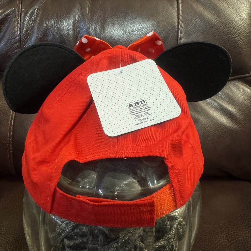 NWT Disney Minnie Mouse Adjustable Girl Hat Ears And Bow Cap - Picture 5 of 8